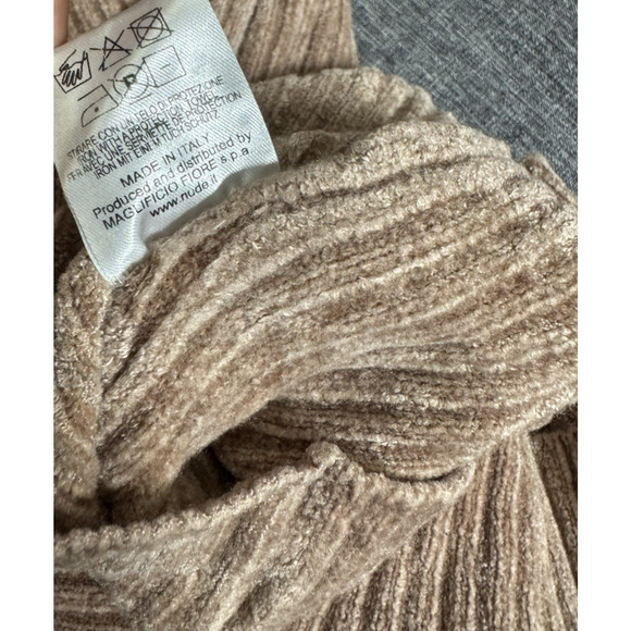 (nude Brand) ribbed bell sleeve sweater Brown Made In Italy M /40 - Picture 7 of 8